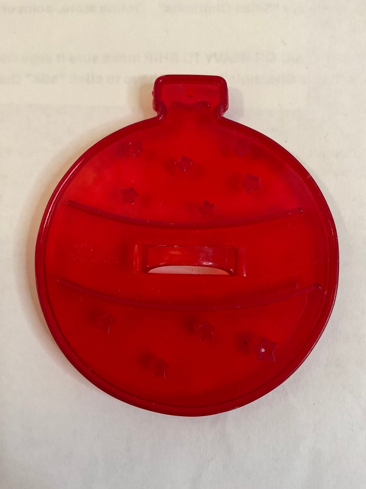Red Plastic Ornament Cookie Cutter