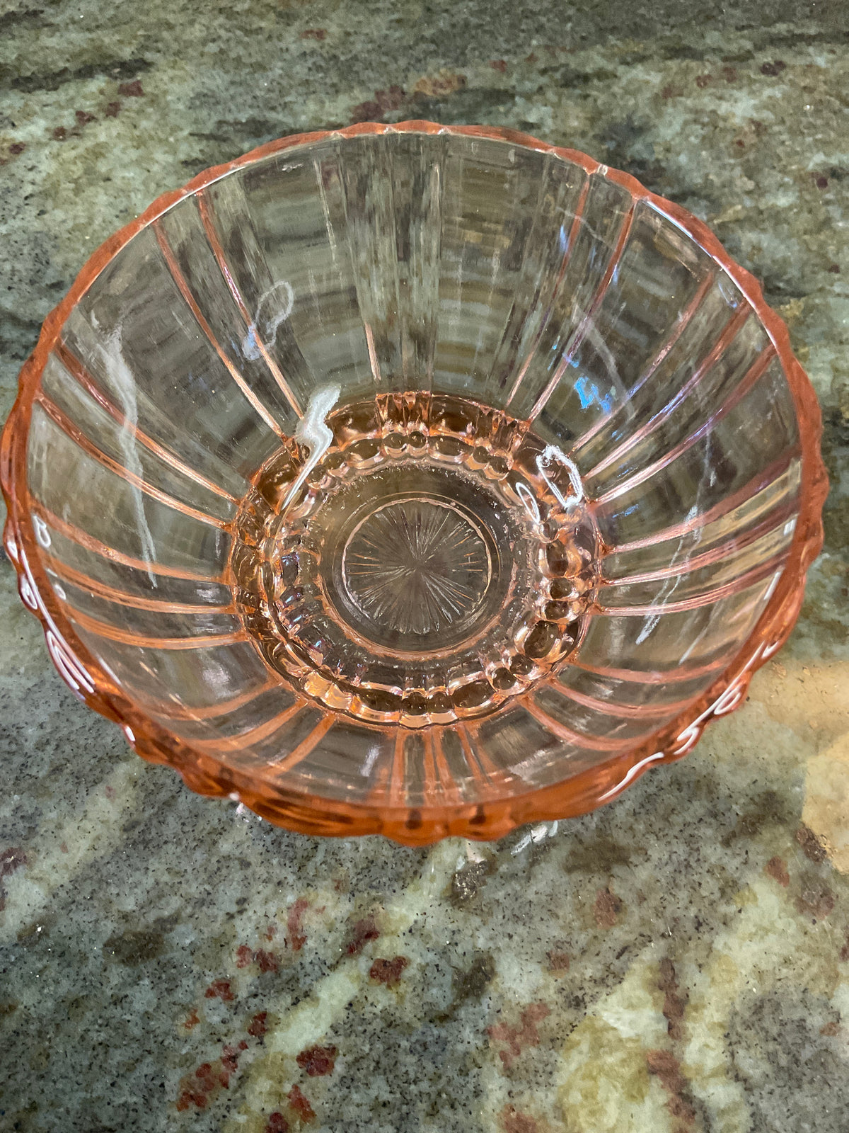 Vintage Pink Depression Dessert Bowl