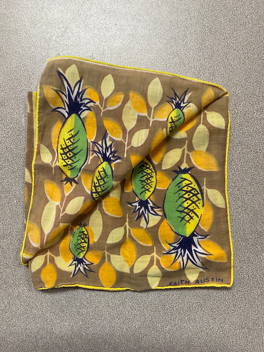 Vtg Faith Austin Pinneapple Handkerchief