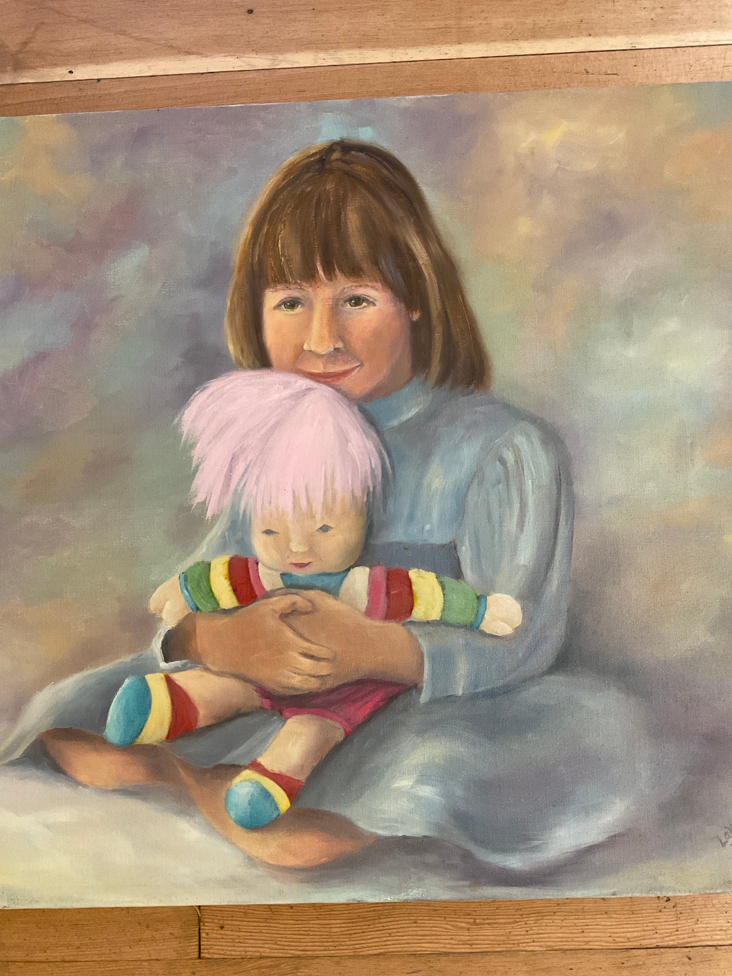 Girl Holding a Doll Painting