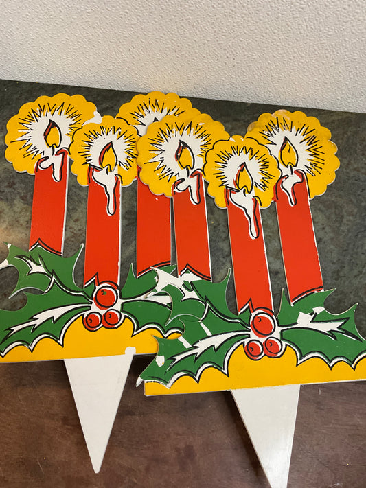 Vintage Plastic Christmas Candle Yard Decor
