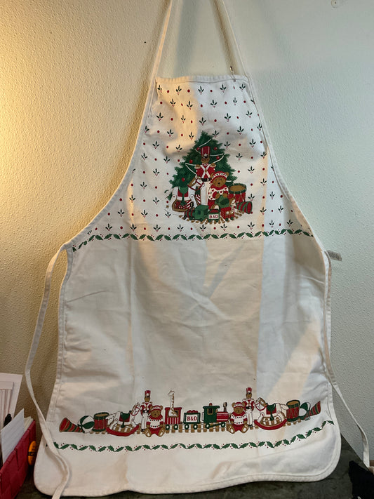 Vintage Christmas Cotton Apron