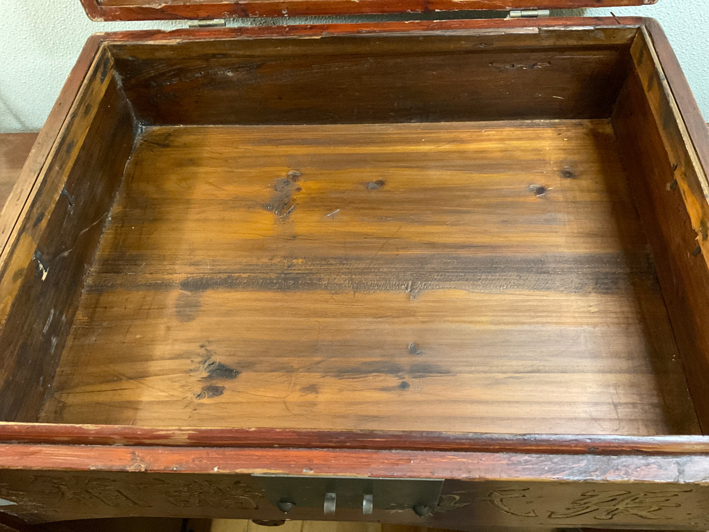 Vtg Wood & Brass Large Box