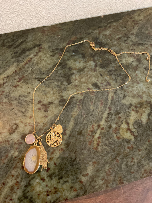 Gold Chain Necklace with Heart