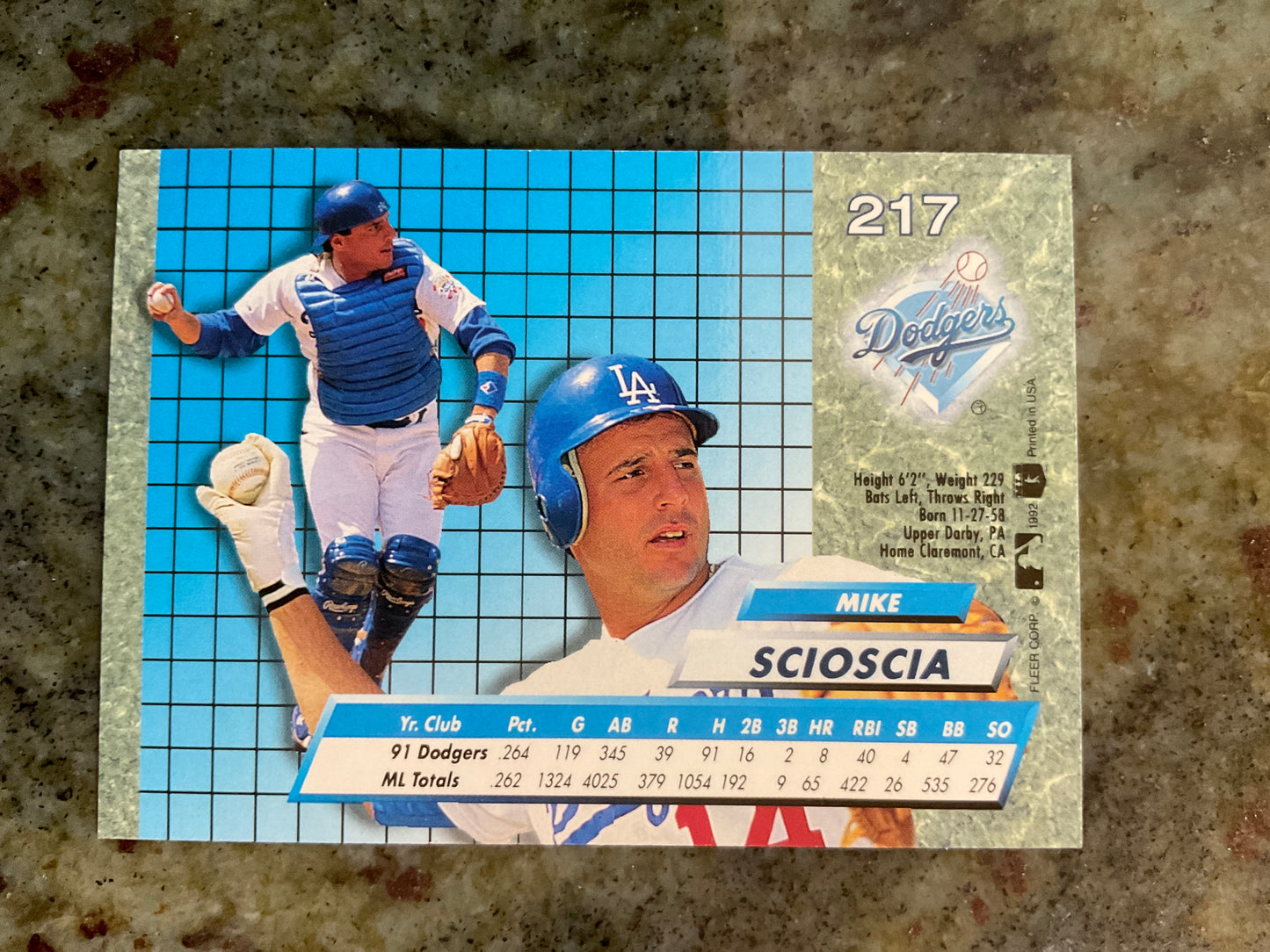 1992 Fleer Ultra Mike Scioscia Baseball Card