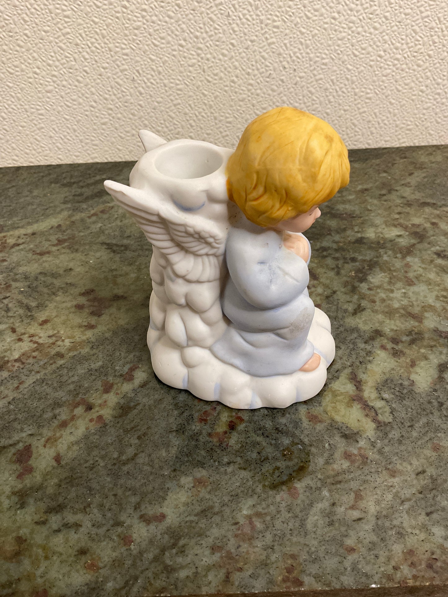 Vintage Ceramic Praying Angel Candle Holder