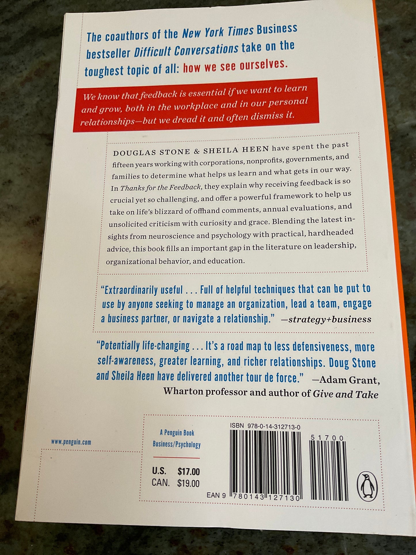 Book Thanks for the Feedback 2014