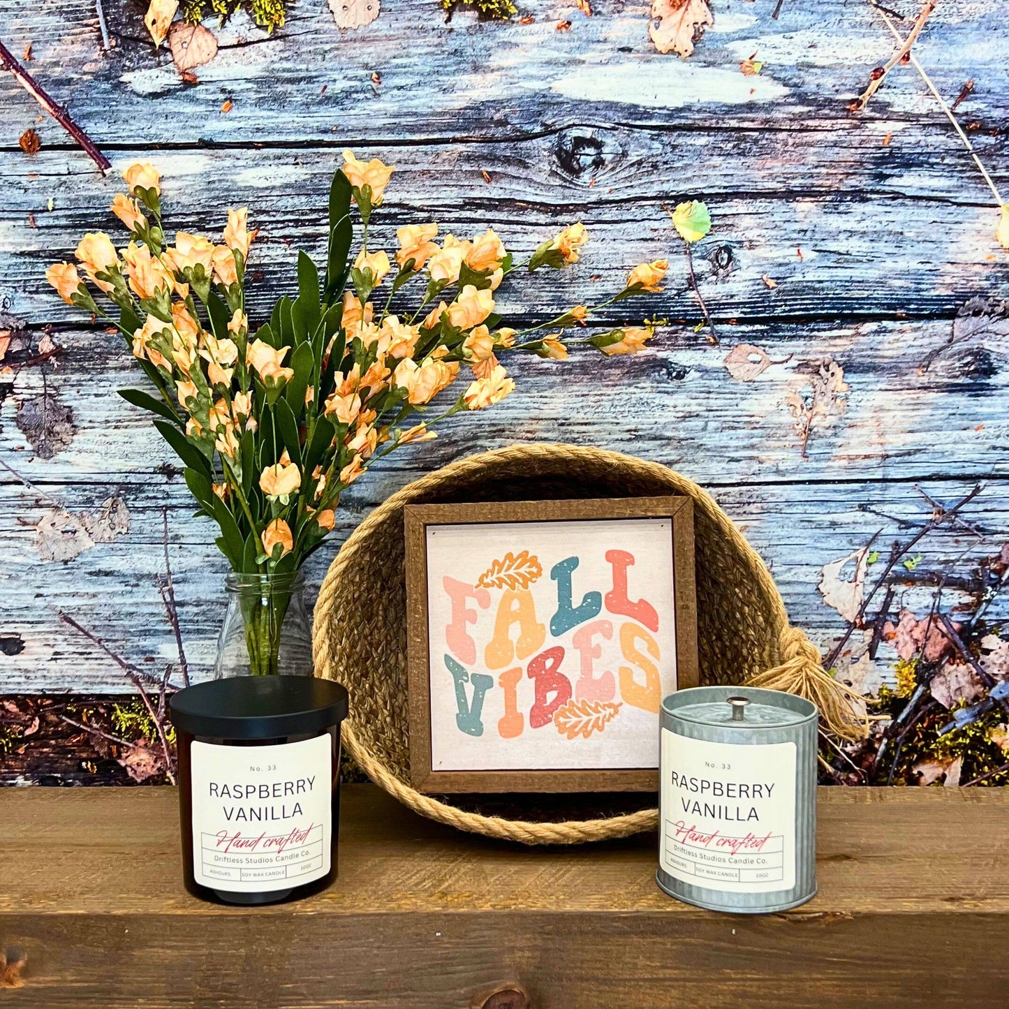 Raspberry Vanilla Fall Farmhouse Candle - Halloween Candles