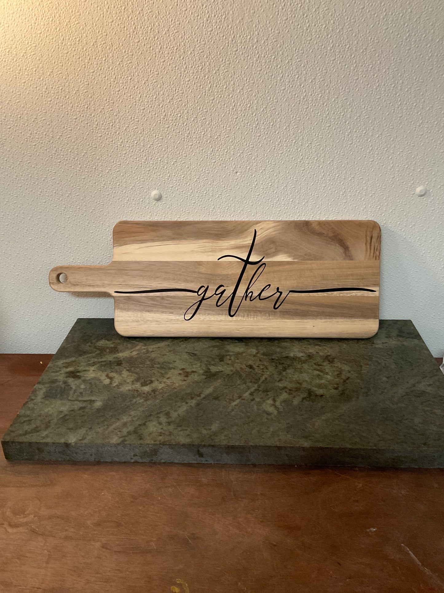 Long Charcuterie Board/Wall Decor with Black Vinyl - Gather