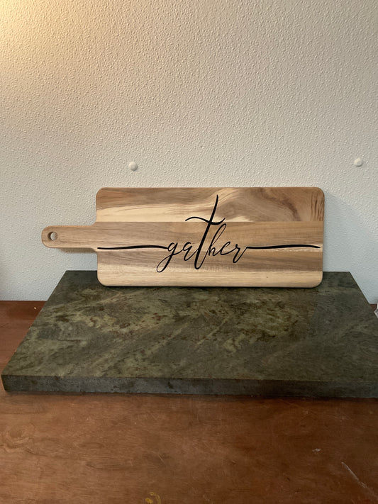 Long Charcuterie Board/Wall Decor with Black Vinyl - Gather