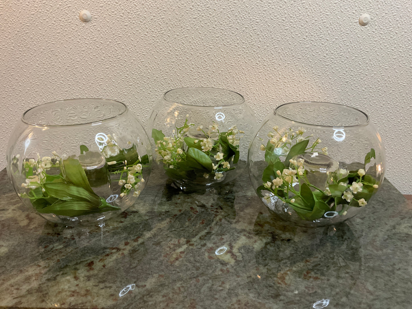 3pc Glass Centerpieces