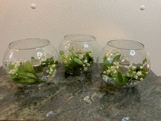 3pc Glass Centerpieces