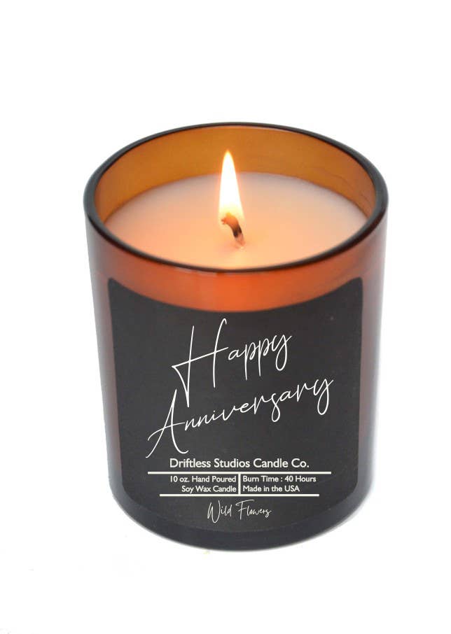 Happy Anniversary Gift Candles- Soy Wax Candle Gifts: Cinnamon Vanilla