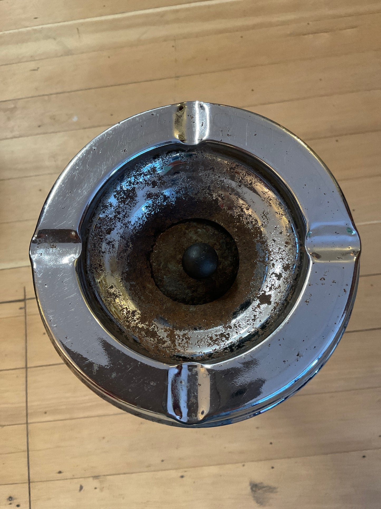 Retro Tall Floor Style Metal Ashtray