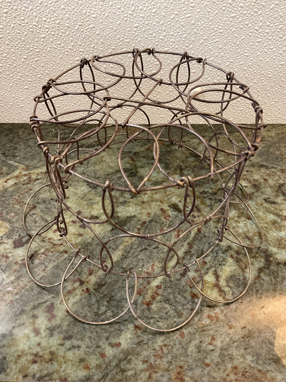 Vintage Fold Down Metal Egg Basket