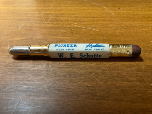 Vtg W.E. Schutte Pioneer Seed Pencil