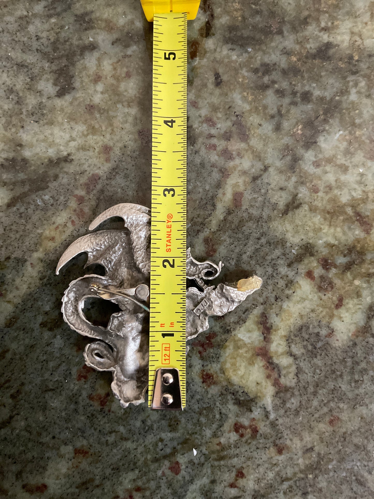 Jonette Jewelry Pewter Dragon Brooch
