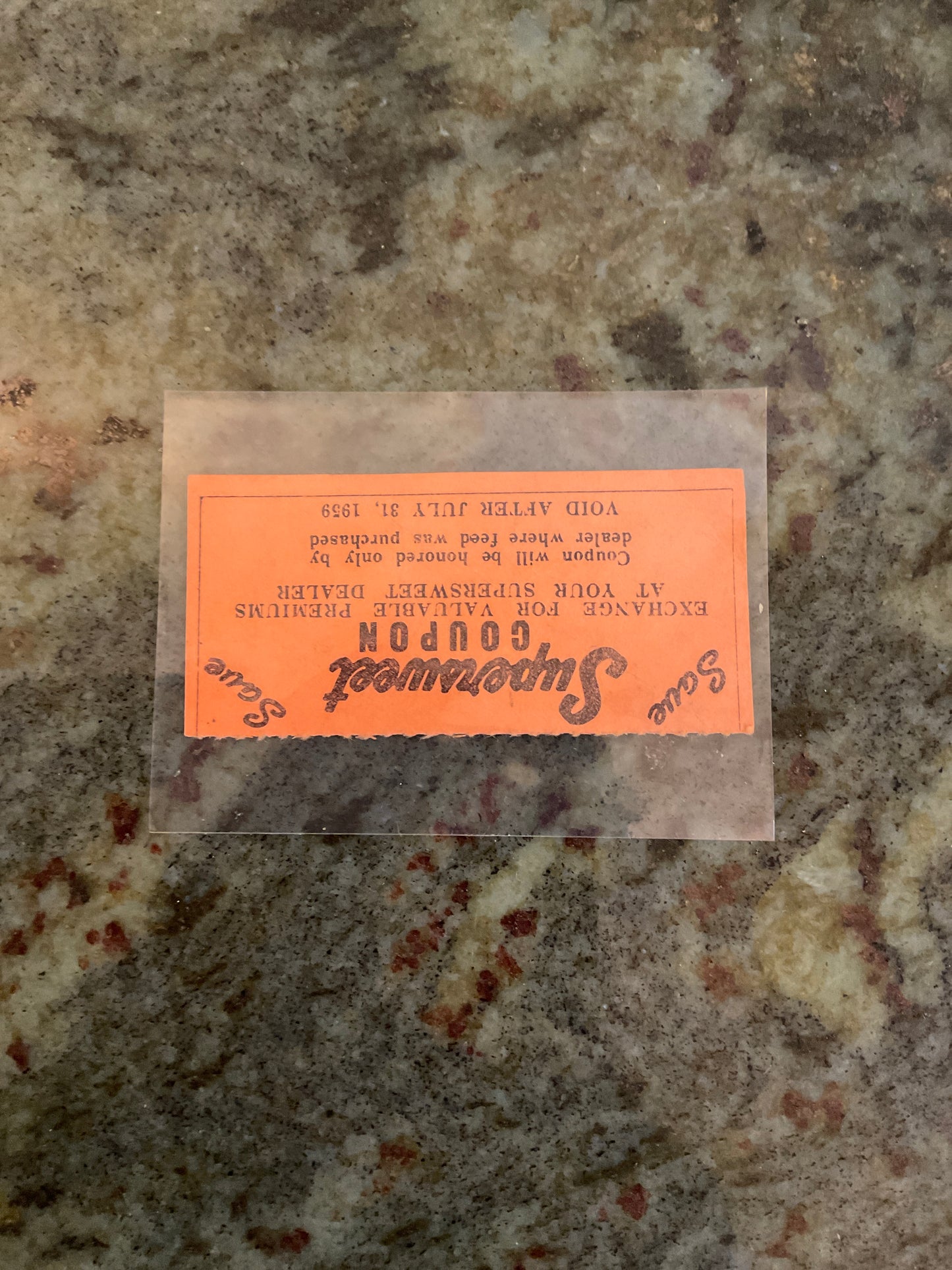 Vintage Coupon For Supersweet Feeds