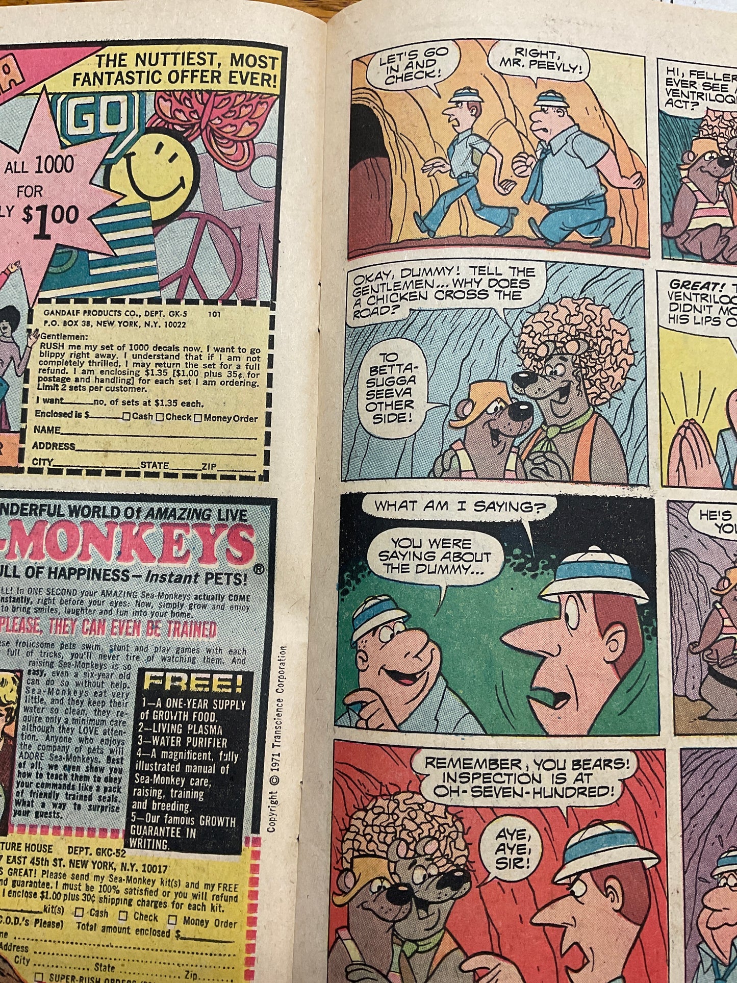 1972 Comic Book The Hair Bear Bunch