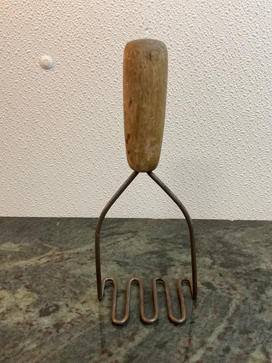 Vtg Wood Handle Masher