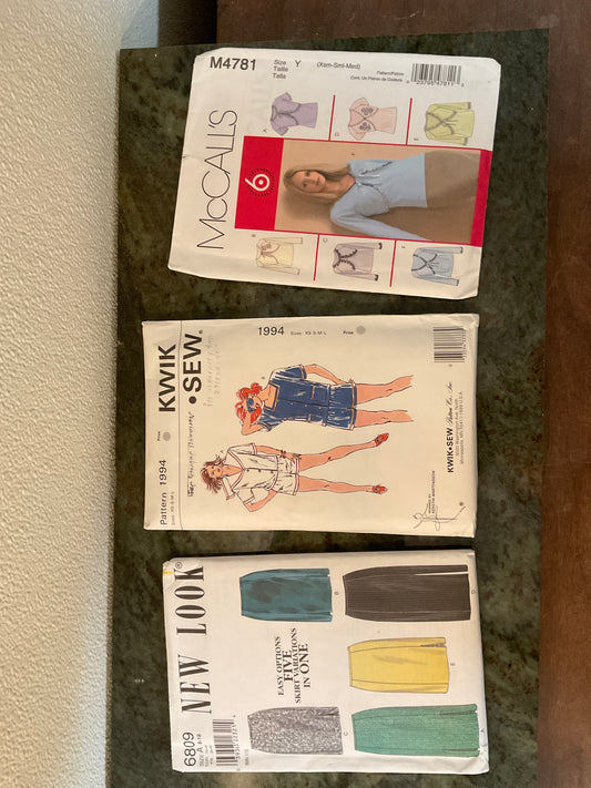 Bundle of 3 Sewing Patterns