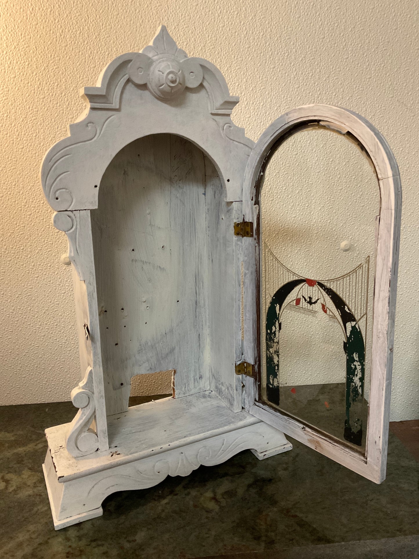 Antique Painted Clock Box