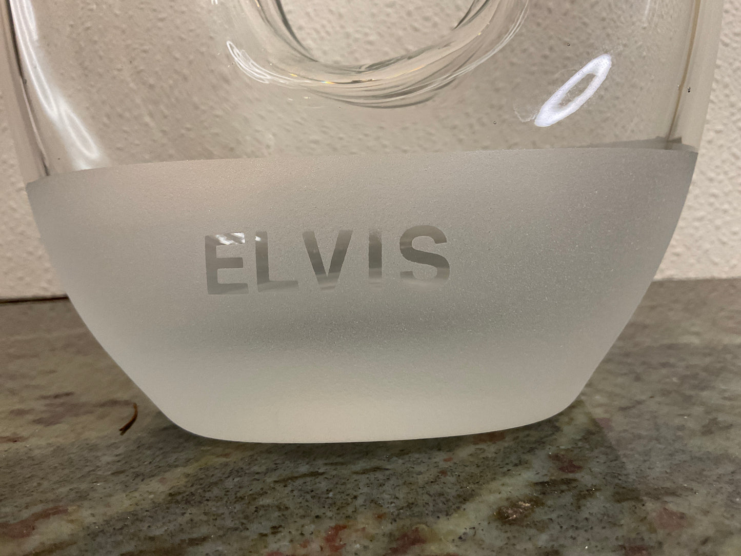 Elvis 12” Glass Carafe w/Donut Hole Handle
