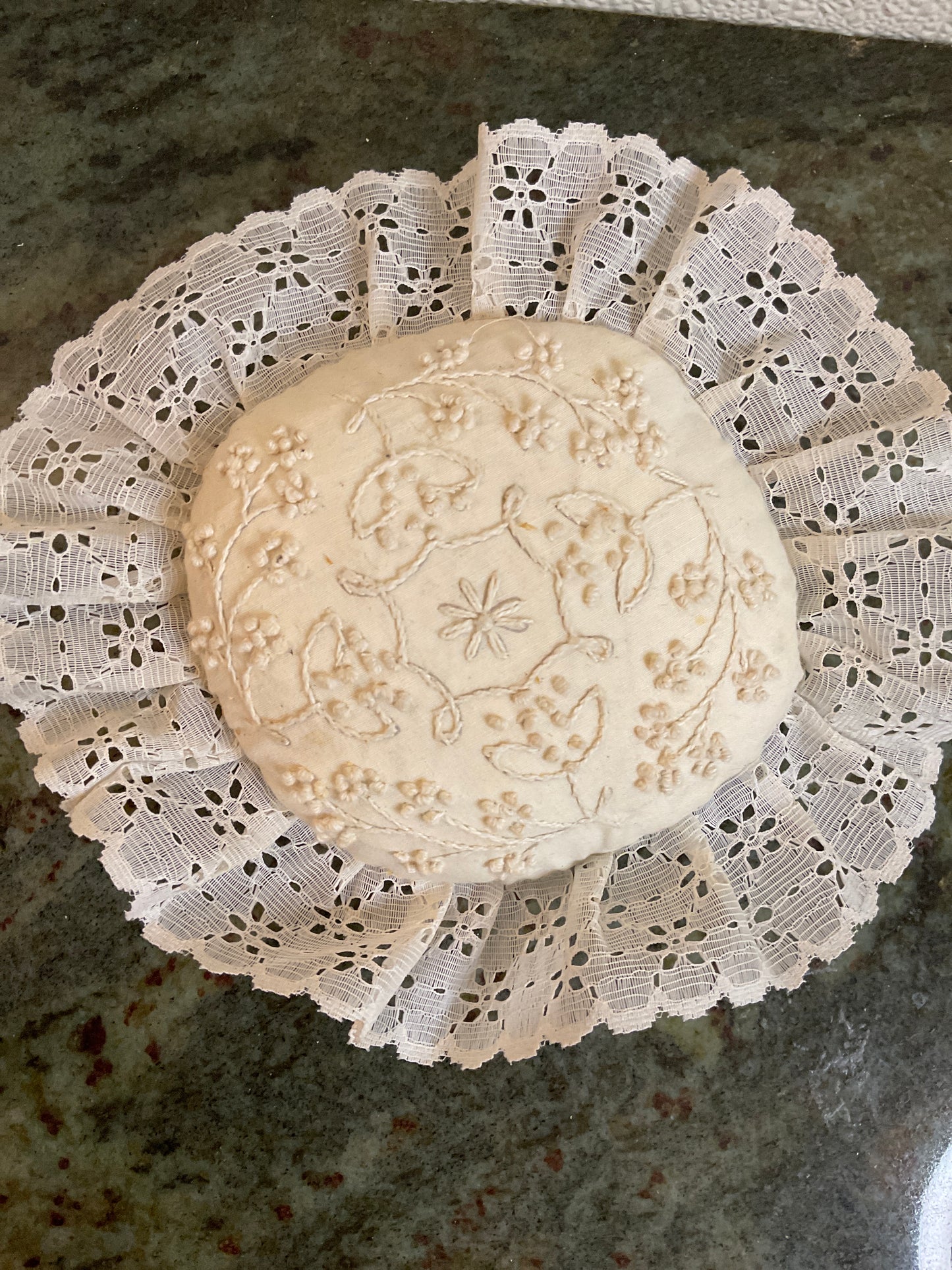 Small Vintage Handmade pillow or pin cushion