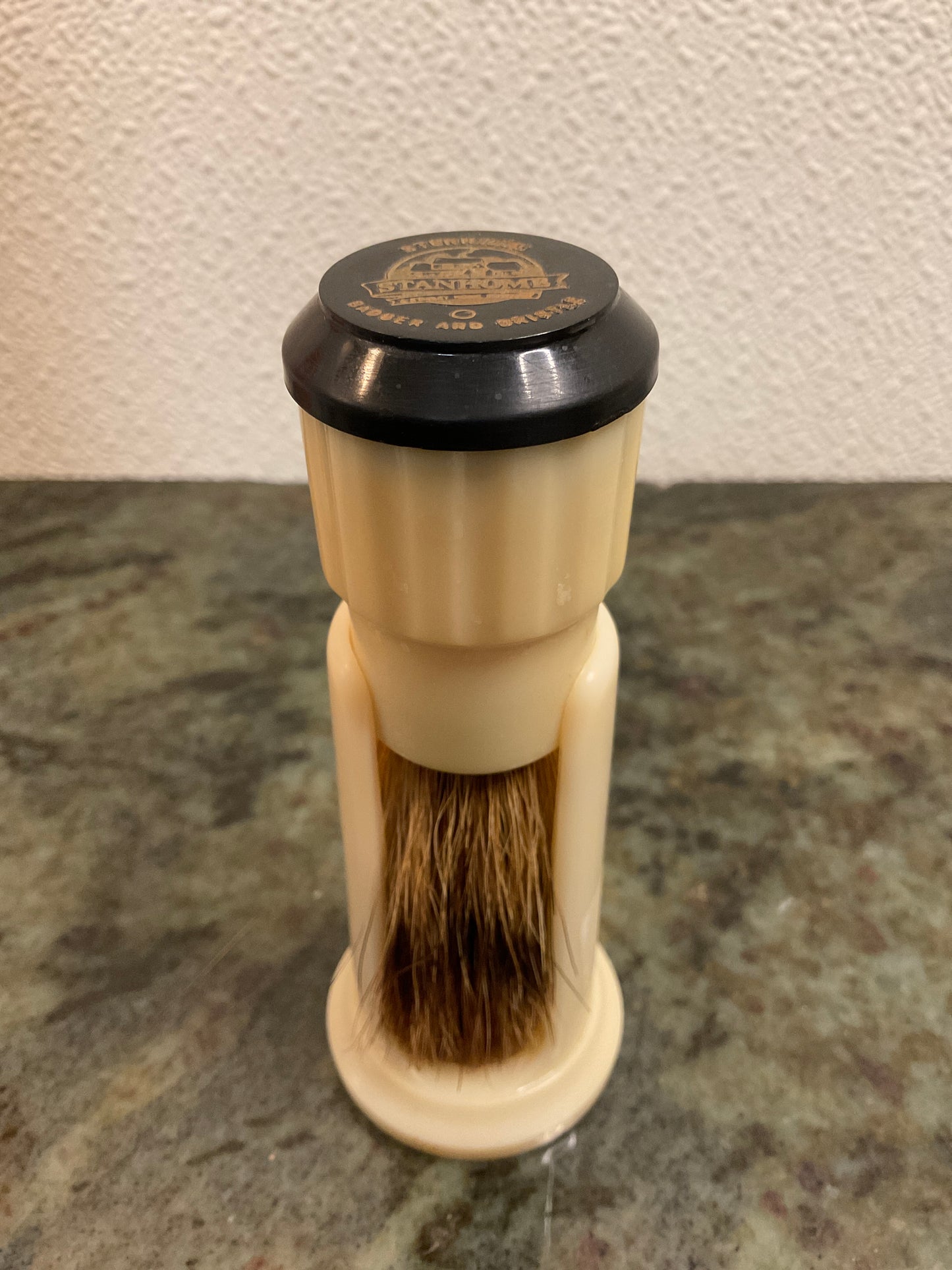 Vintage Stanhome Shaving Brush w/Stand Holder by Badger & Bristle Stanley Home