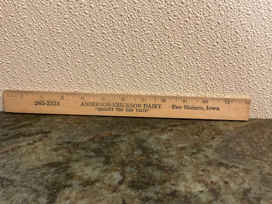 A-E Dairy DesMoines IA Advertising Ruler