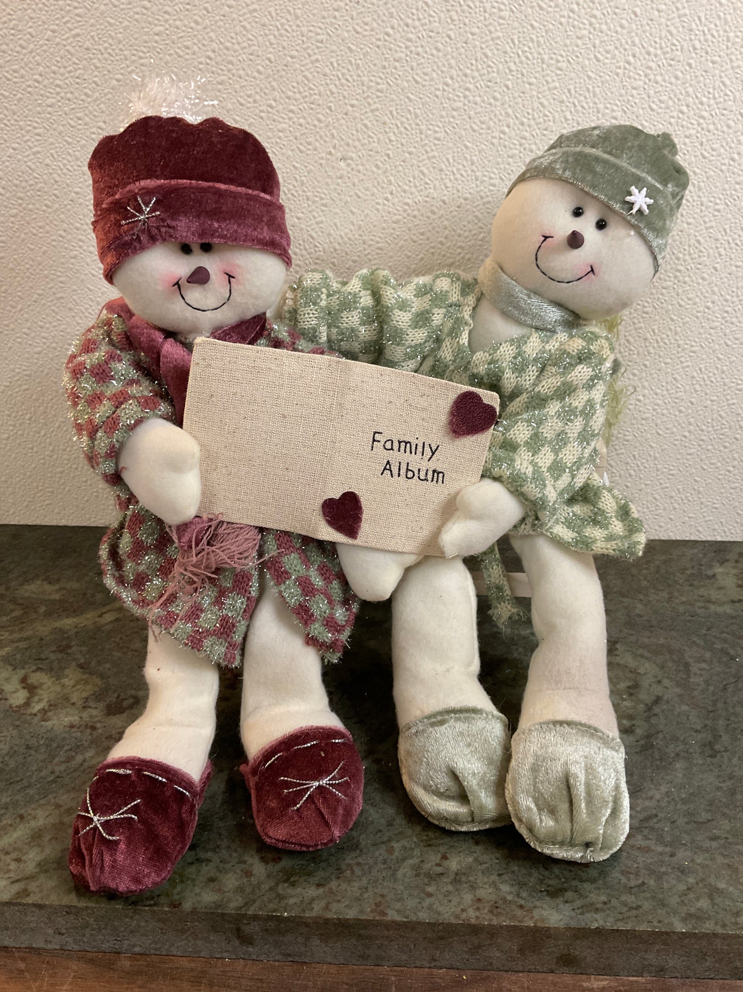 Snowmen on Bench “ Family Album”