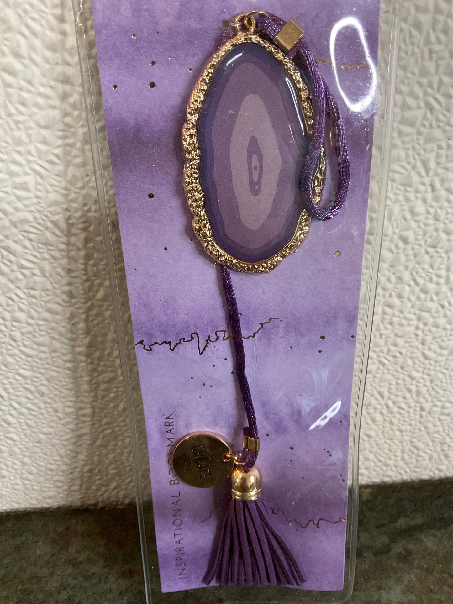 Purple Agate Tassel Bookmark