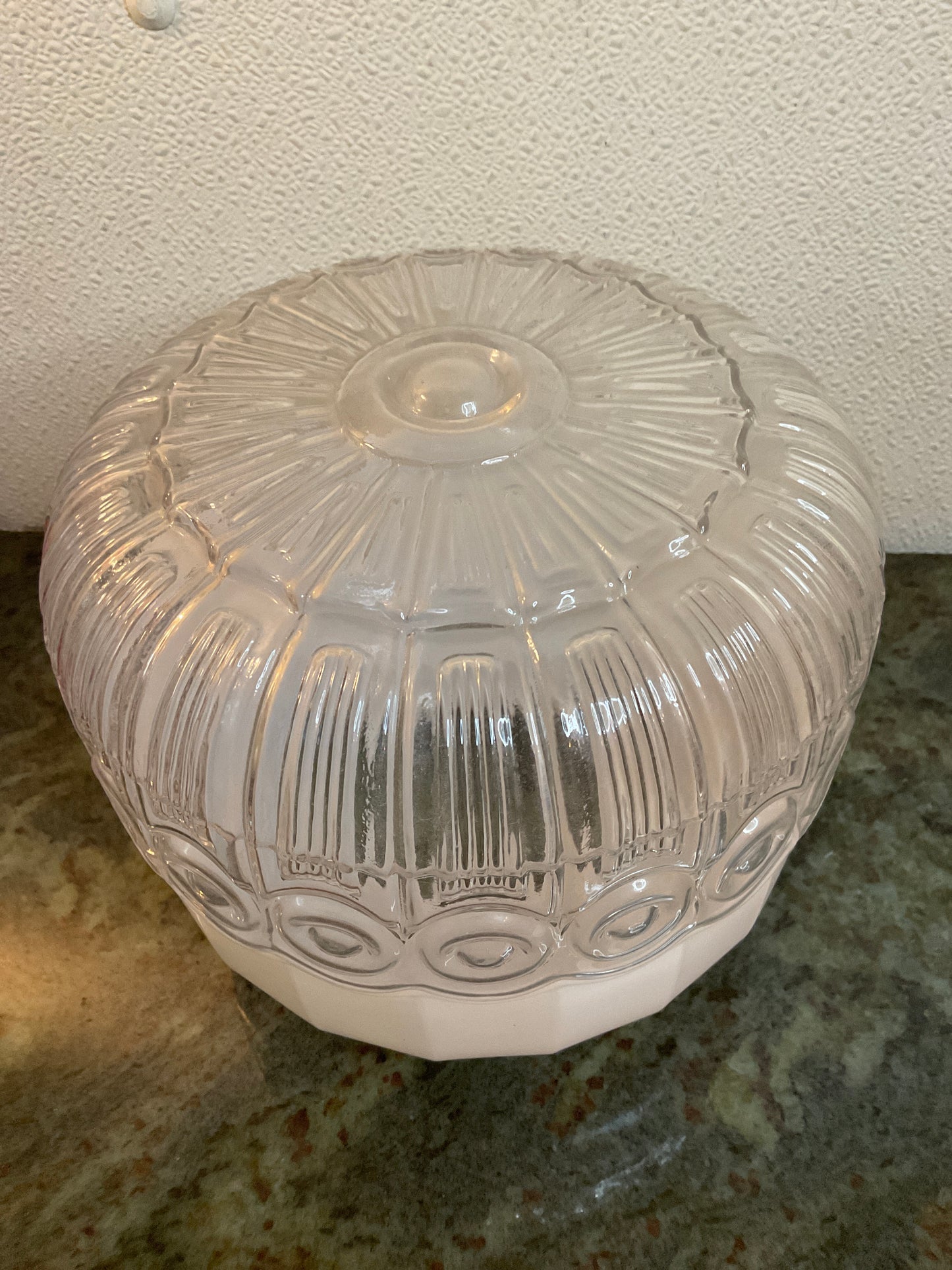 Art Deco Frosted/Clear Glass Lamp Shade