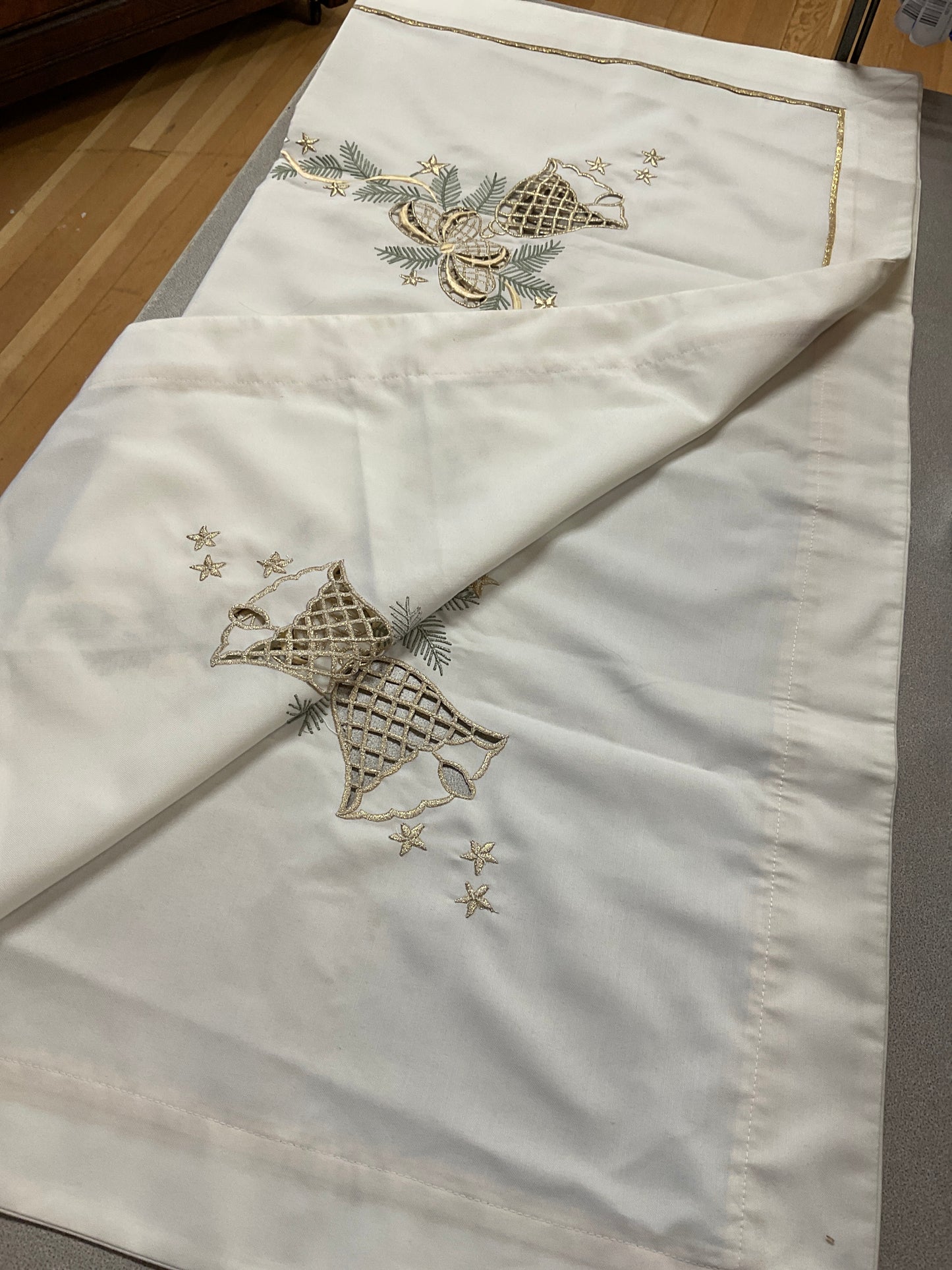 Embroidered Christmas Square Tablecloth