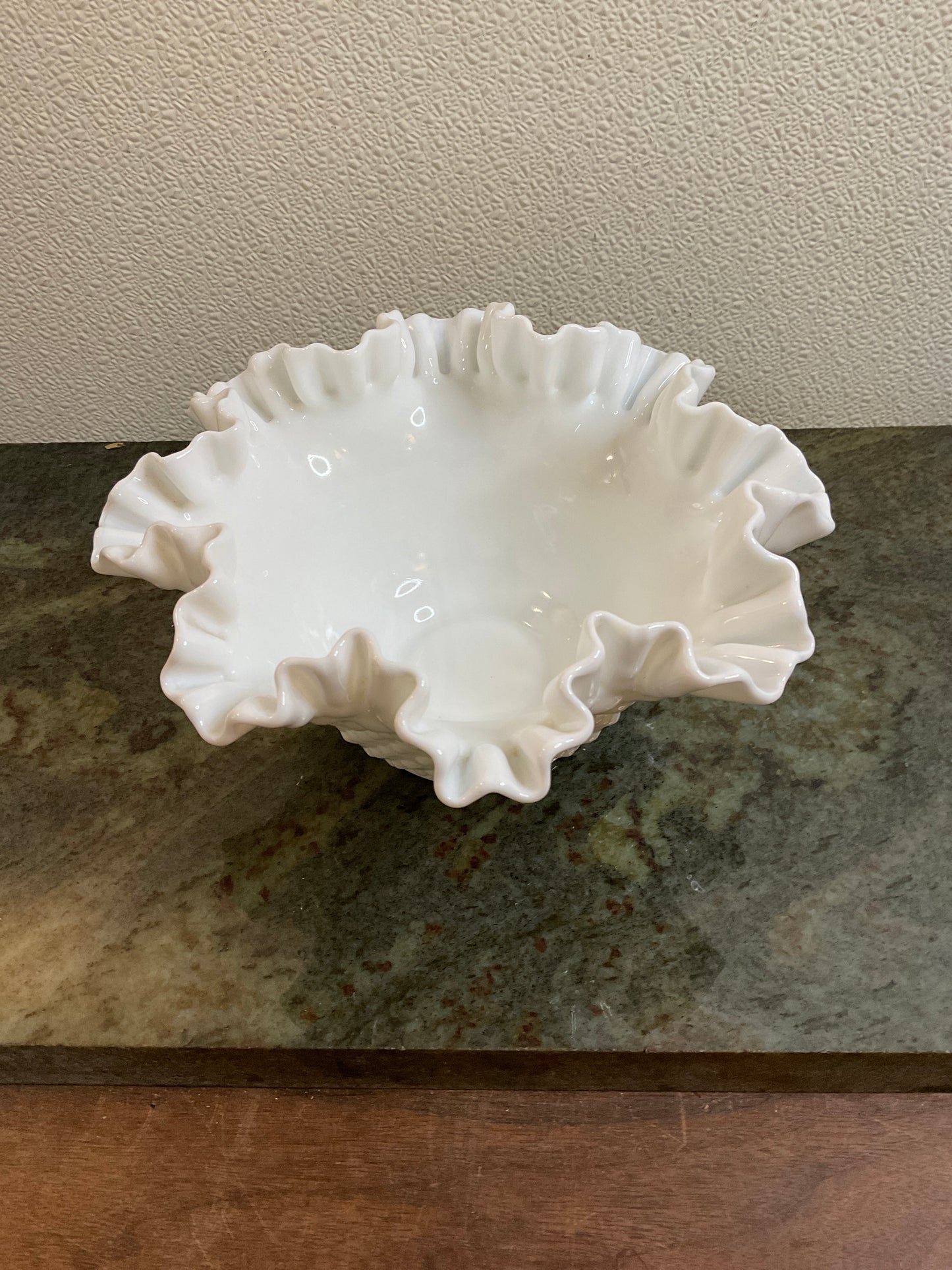 Vintage Fenton White Milk Glass Hobnail Bowl