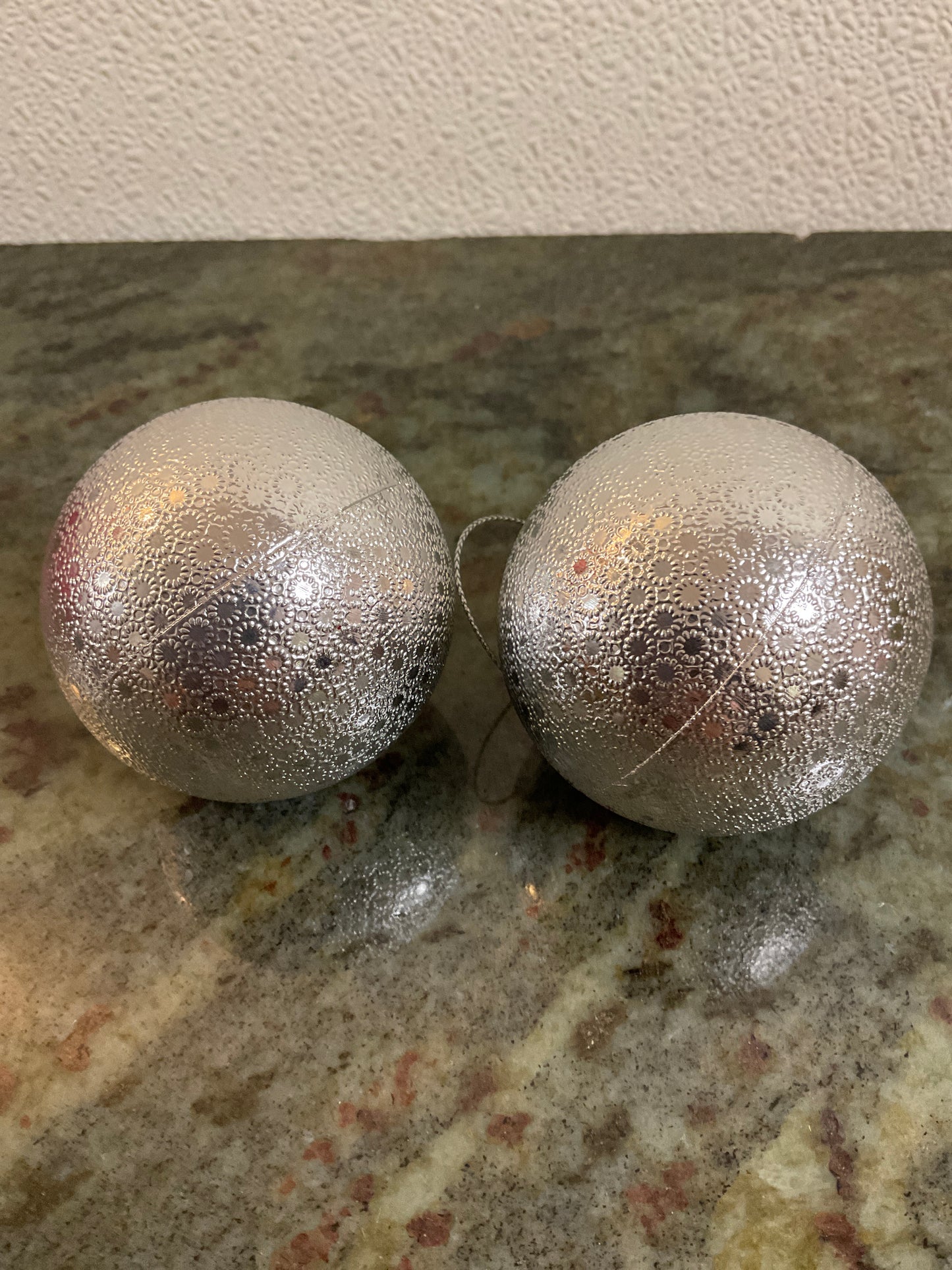 Silver Round Ball Ornaments