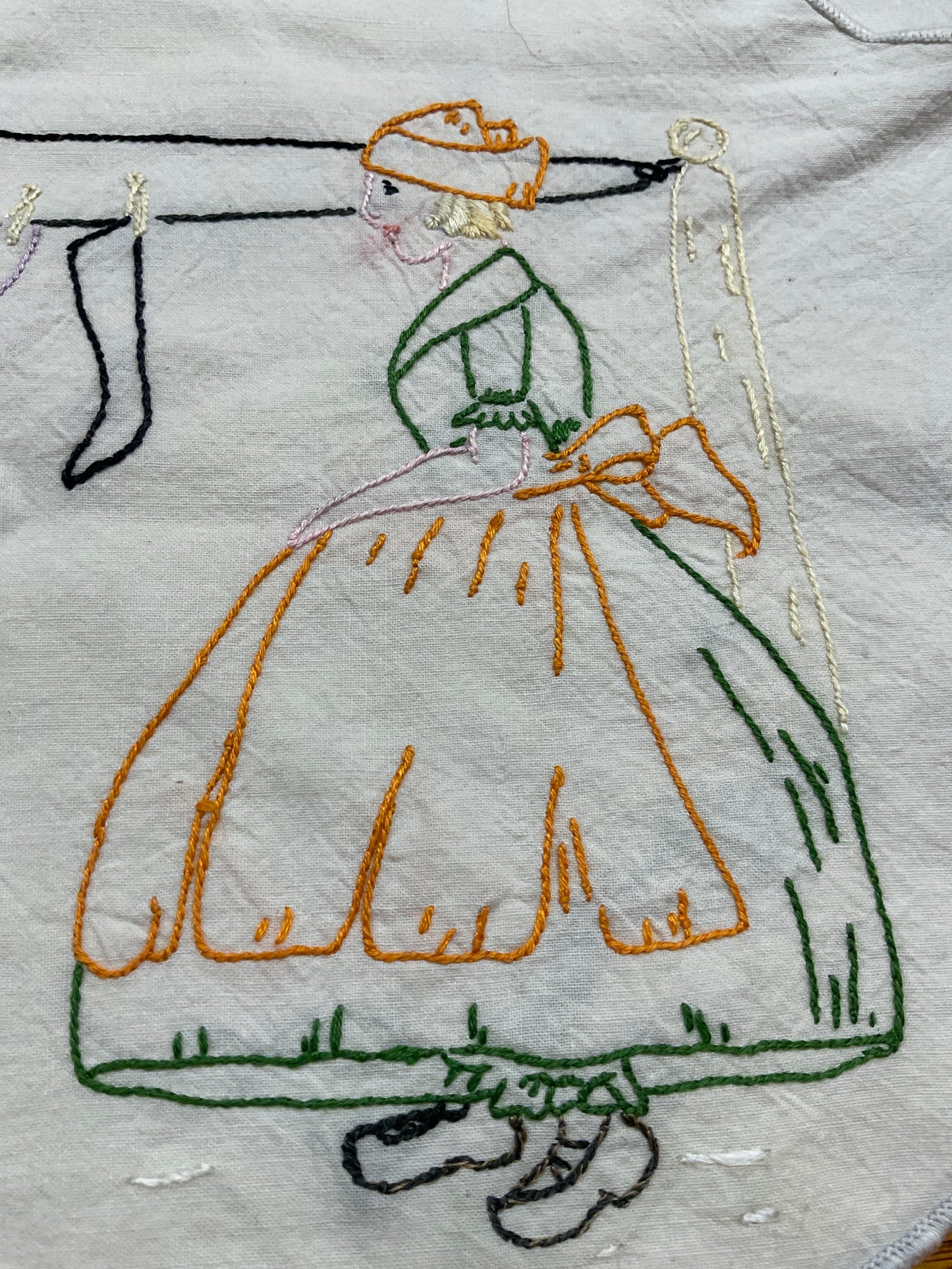 Vintage Hand Embroidered Apron
