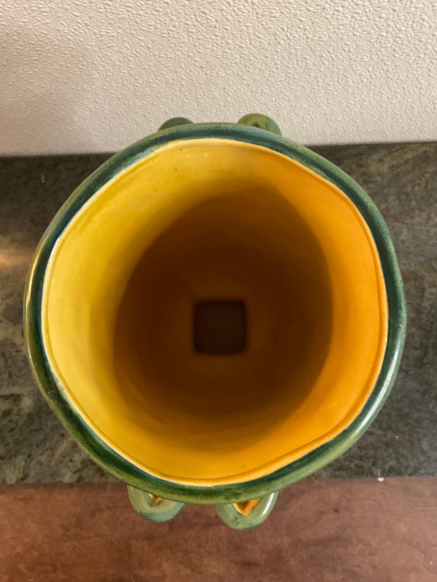 Yellow Ceramic Vase With Handles