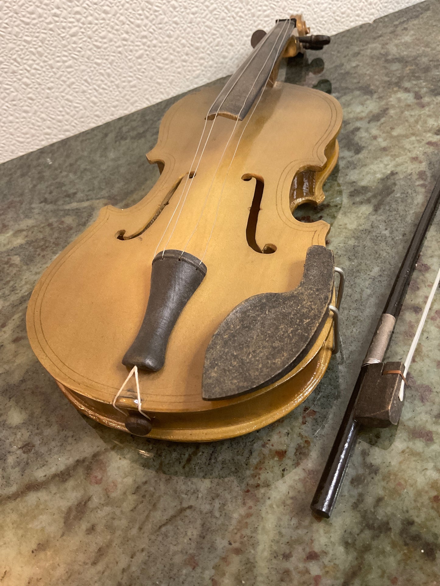 12” Wood Violin With Case & Bow