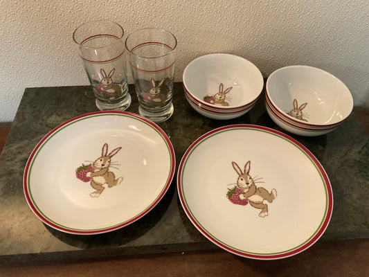 World Market Easter Bunny Dining Set - Red