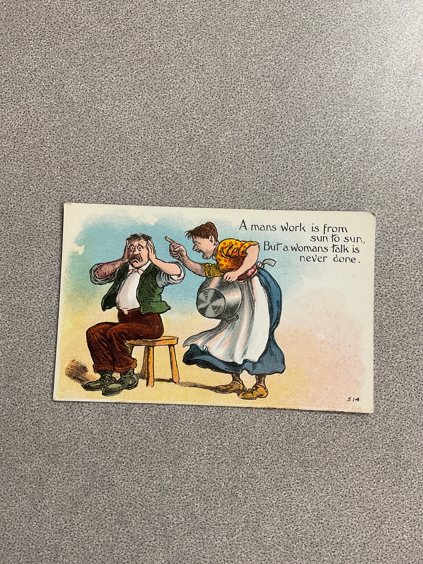 Vintage Post Card “A Man’s Work…L