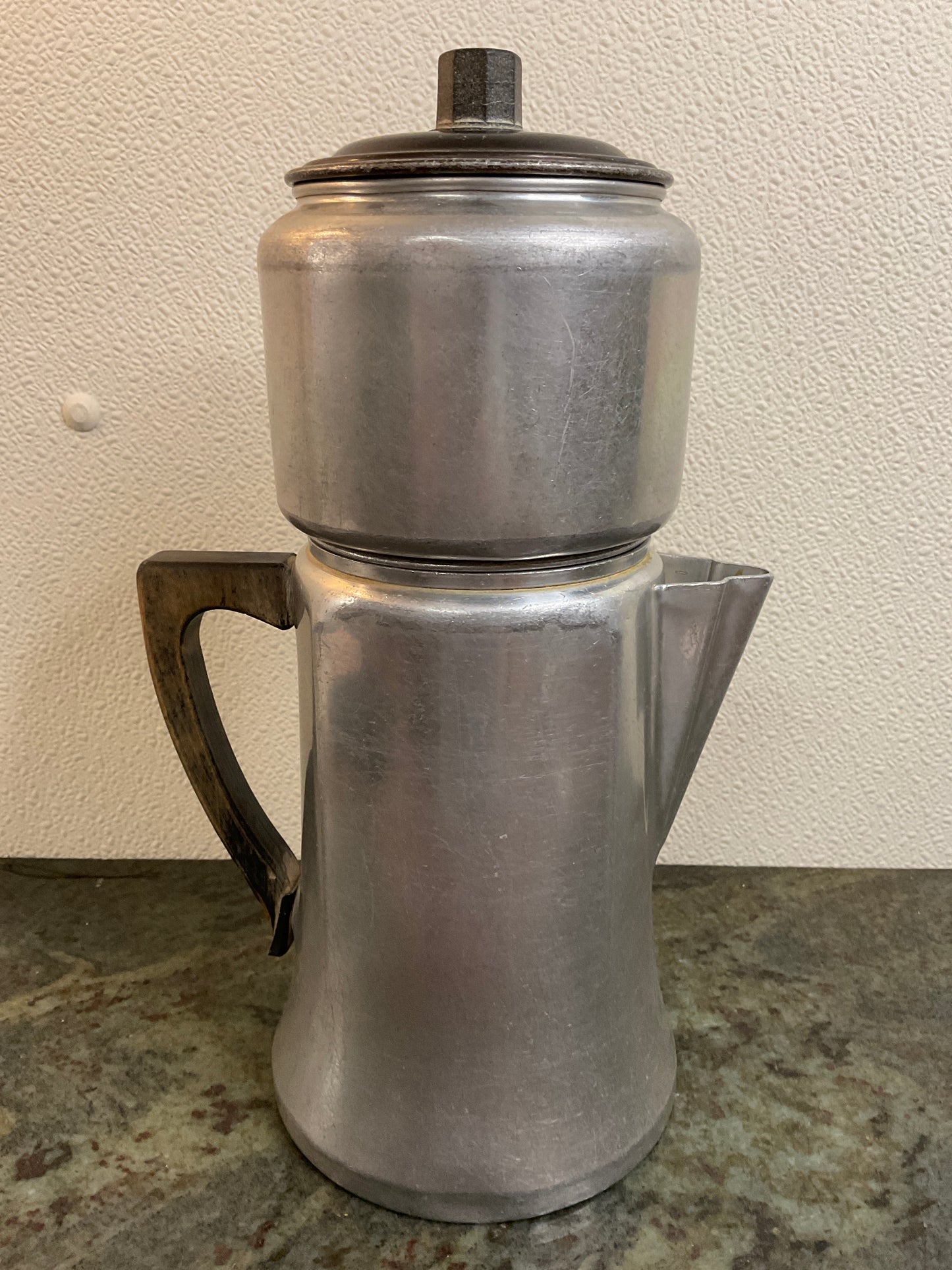 Vtg Aluminum Drip Stovetop Coffee Pot