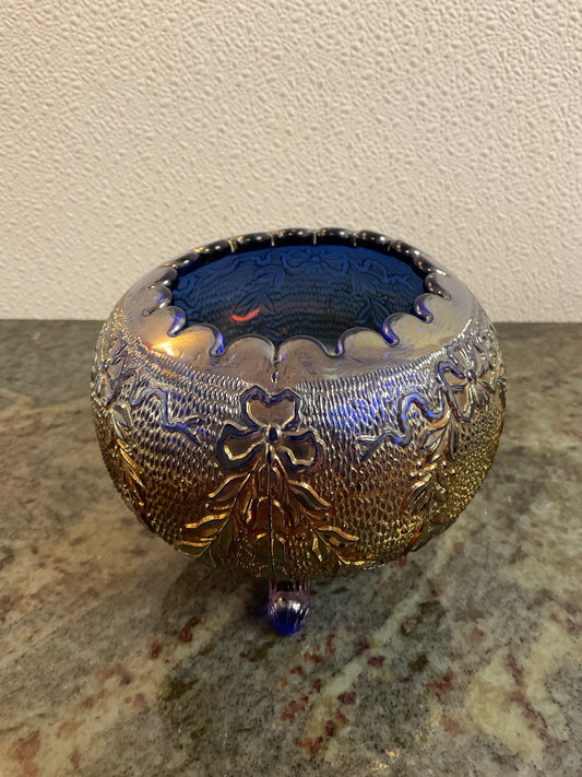 Antique Fenton Carnival Glass Garland Rose Bowl