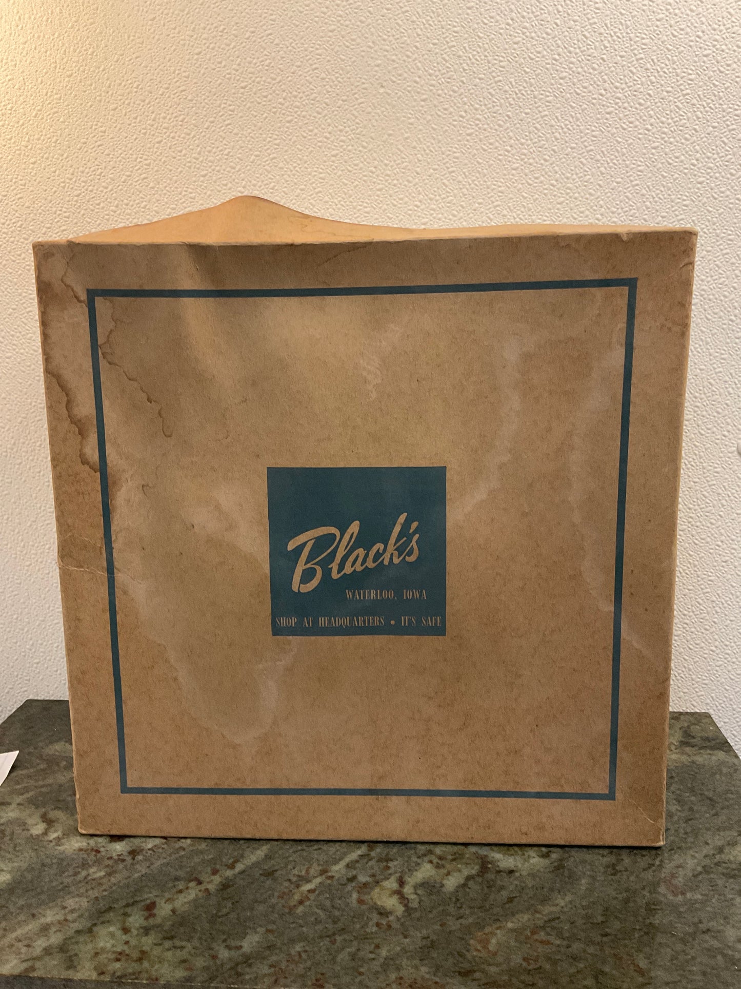 Hat Box from Black’s former department store in Waterloo IA