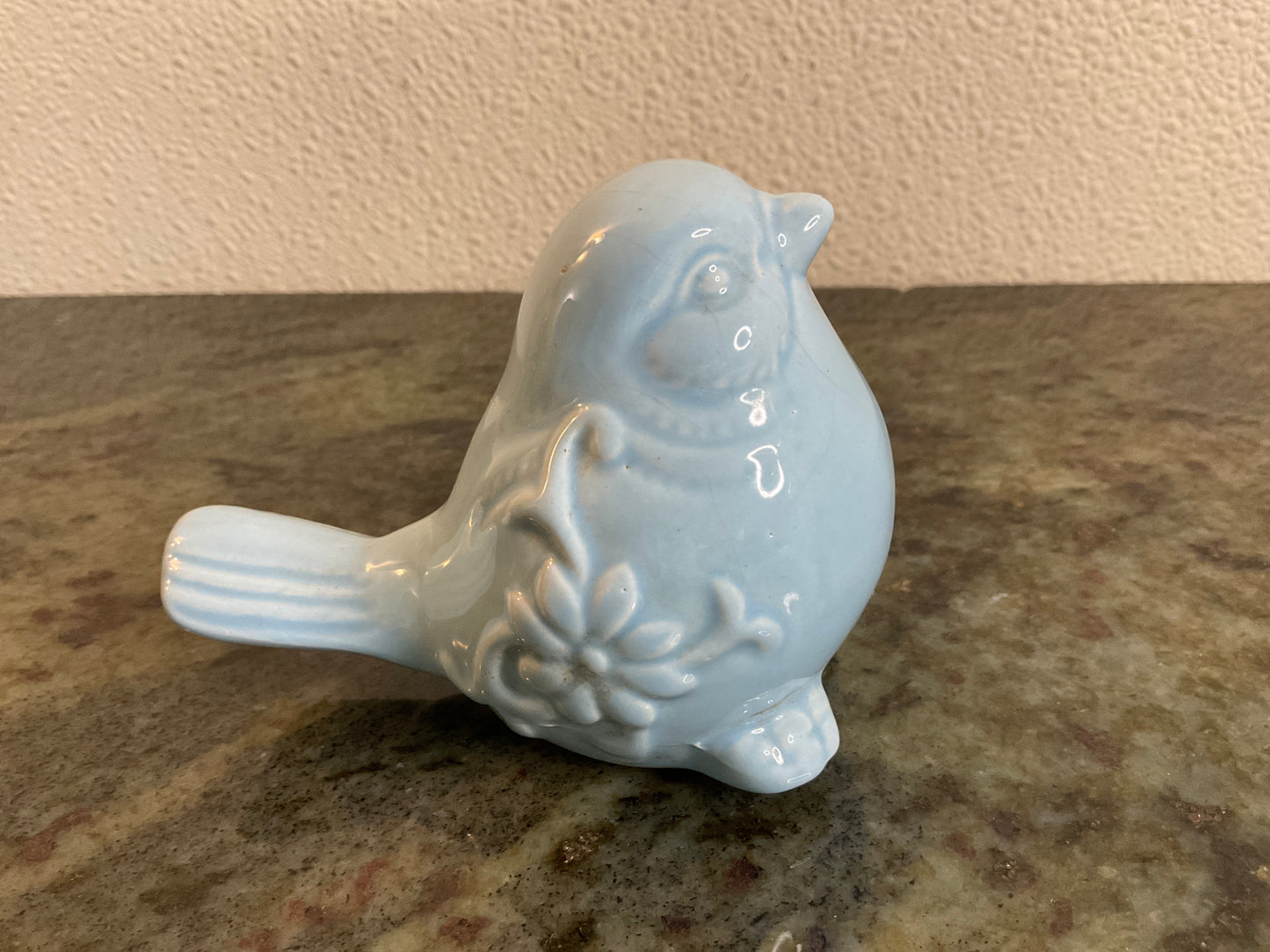 Light Blue Ceramic Bird Figurine