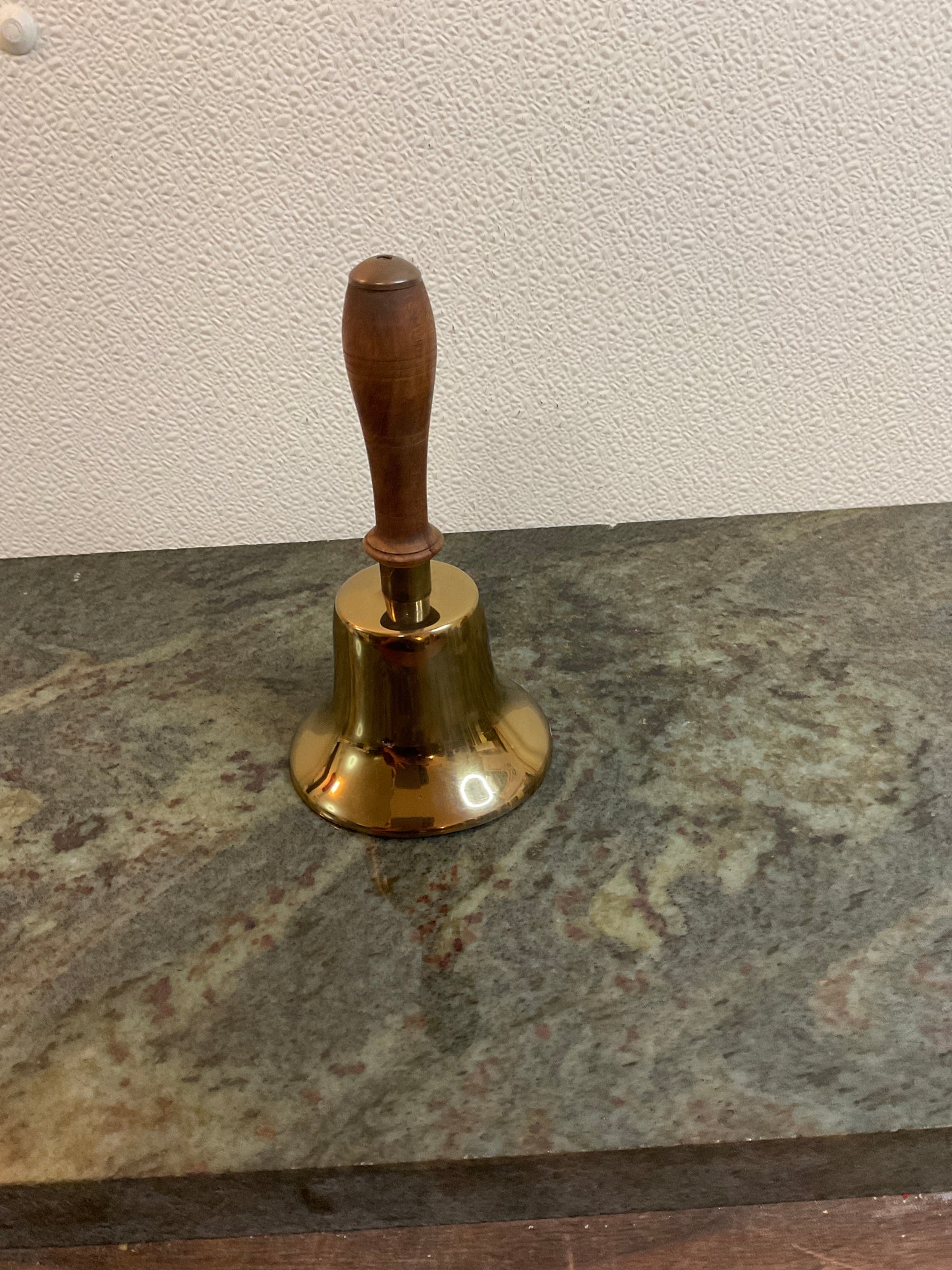 Vintage Brass Bell With Wood Handle