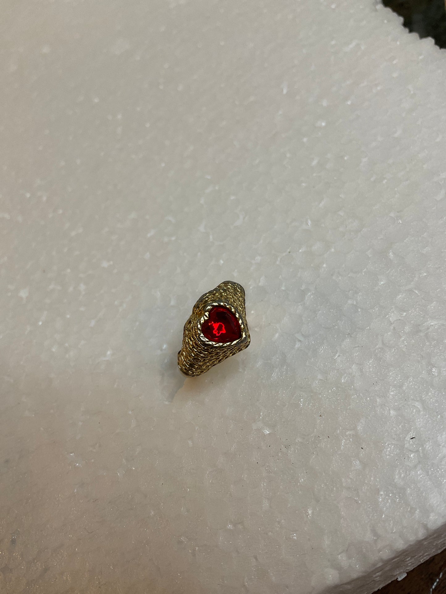 Sarah Coventry Red Gemstone Heart Ring