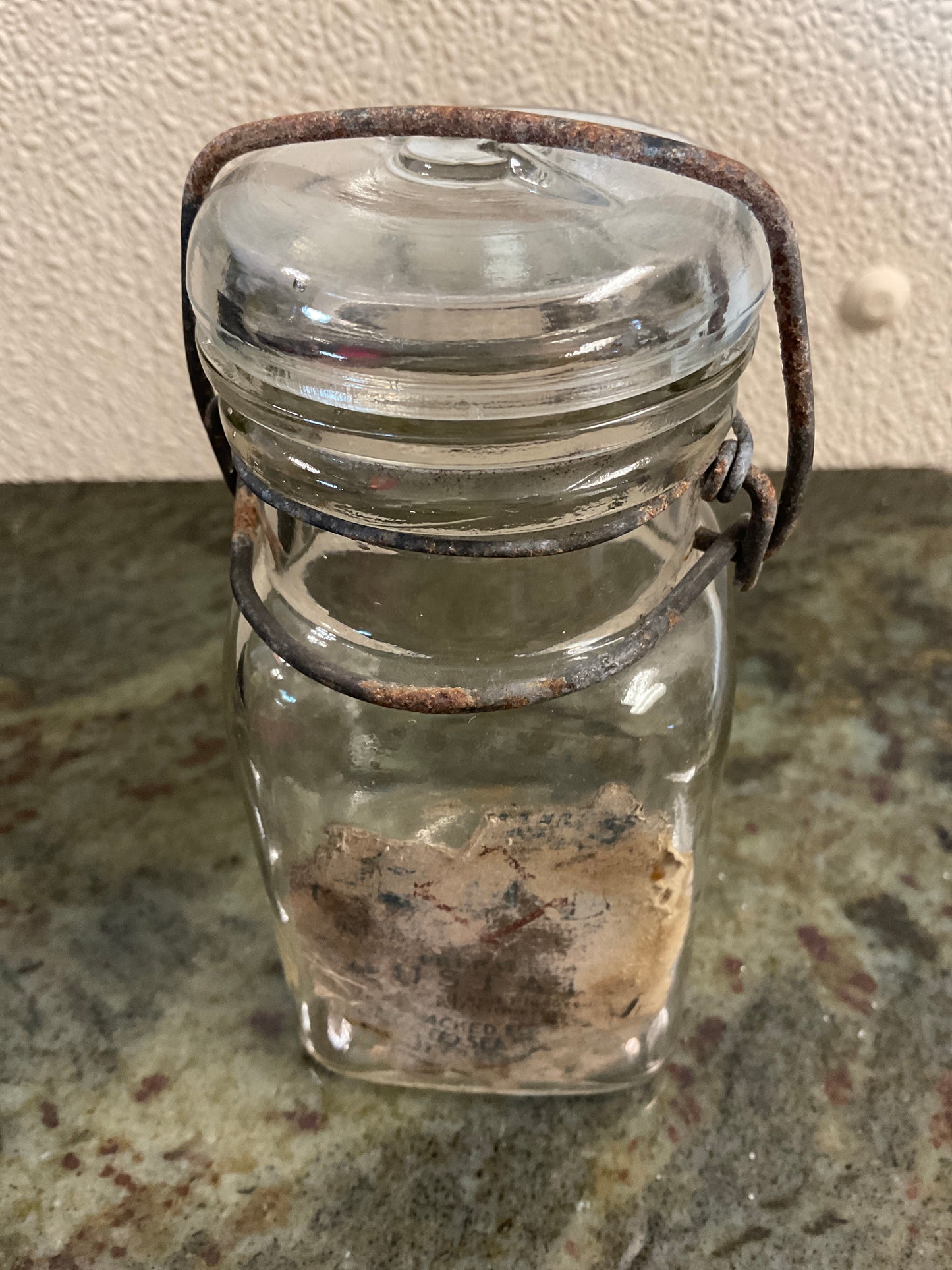 Vintage Clear Glass Canning Jar With Lid