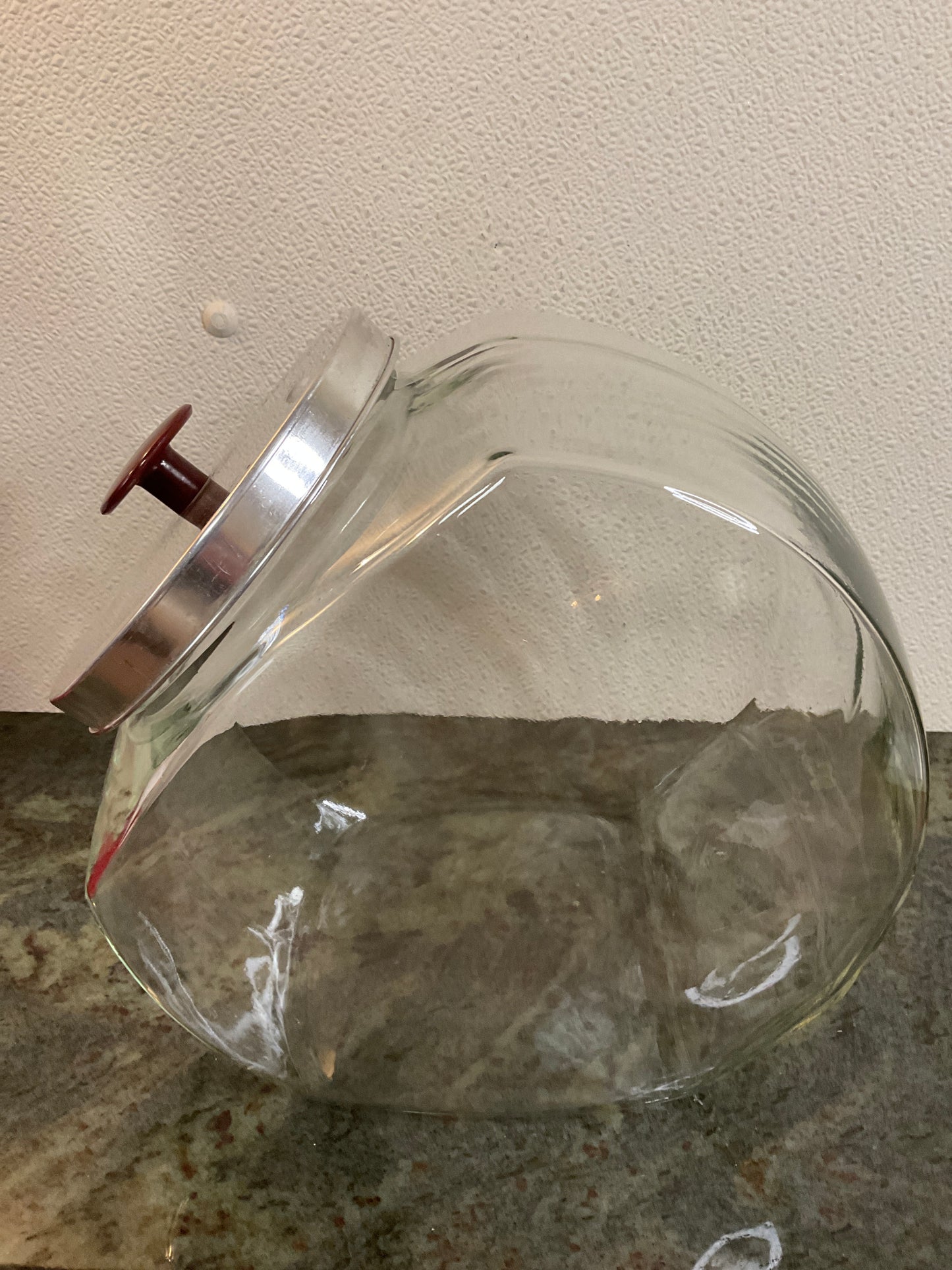 Vintage Anchor Hocking Slanted Glass Candy Jar