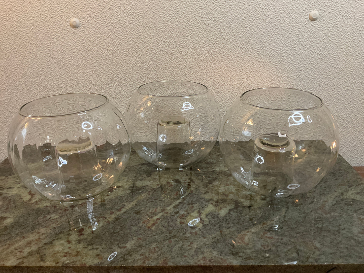3pc Glass Centerpieces